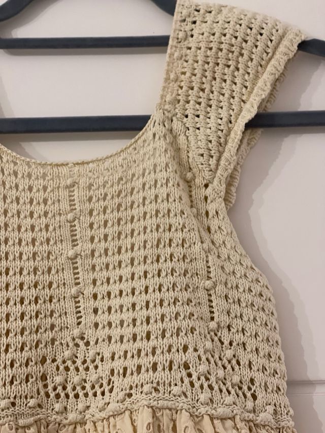 Vestido crochet niña amarillo