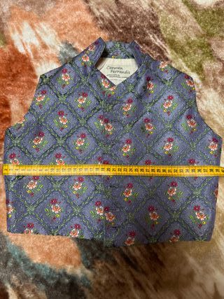 Chaleco fallero niño azul metalizado