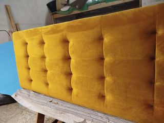 Cabecero terciopelo dorado