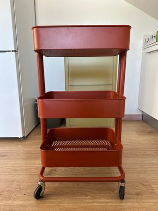 Carrito IKEA RÅSKOG rojo/marrón terracota