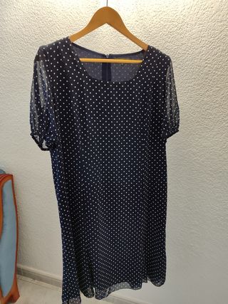 Vestido lunares azul marino