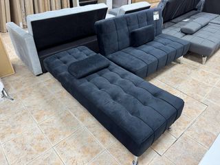 Sofá Chaise Longue y Cama, a estrenar | NEGRO.
