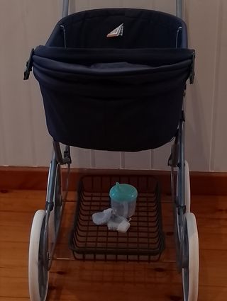 Carrito bebé juguete vintage azul