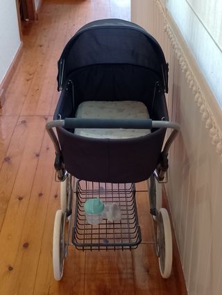Carrito bebé juguete vintage azul