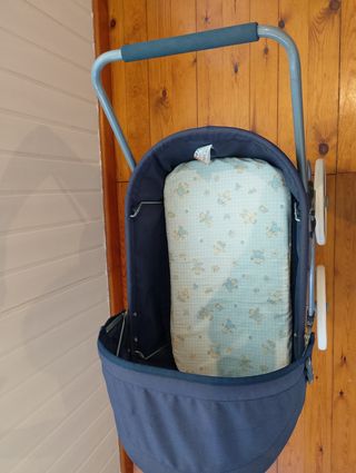 Carrito bebé juguete vintage azul