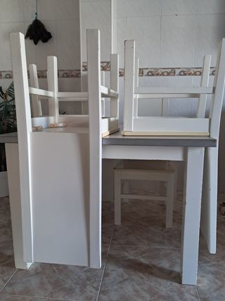 Mesa cocina 4 sillas blanca