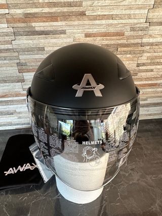 Casco moto AMX AWAX negro mate