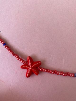 Collar rojo con estrella de mar
