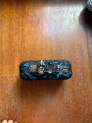 Clutch pizzo nero blu | Elegante