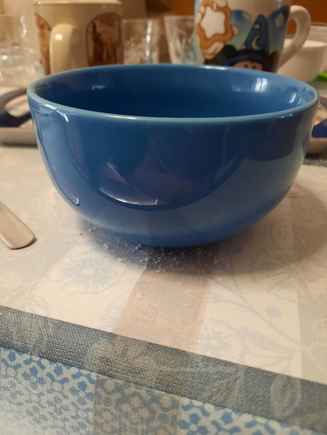 Ciotola per colazione blu con naso