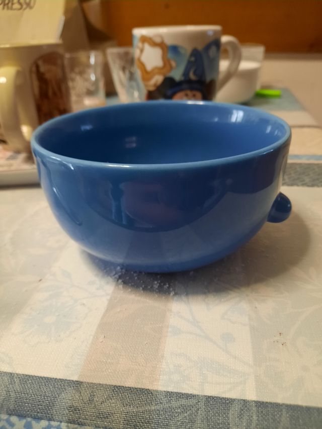 Ciotola per colazione blu con naso