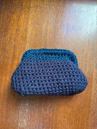 Mini borsa uncinetto blu