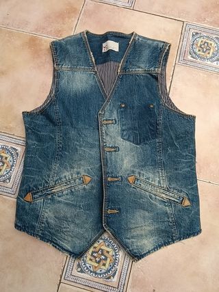Chaleco vaquero azul hombre