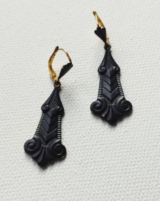 Pendientes Art Nouveau negros