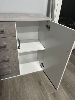 Aparador gris y blanco - Mueble almacenaje