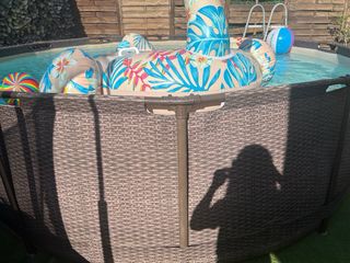 Piscina tubular desmontable marrón 366cm x100