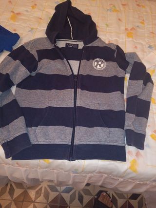 Chaqueta niño rayas azul gris