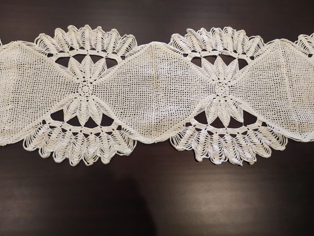 Camino de mesa crochet blanco