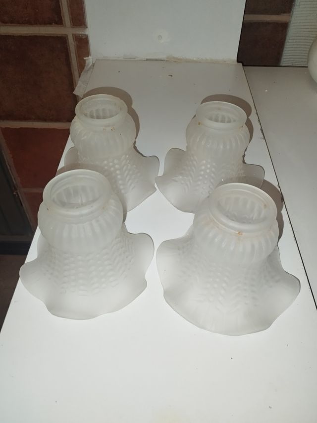 4 Tulipas Cristal Blanco - Lamparas