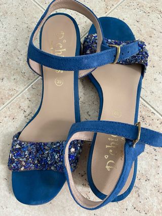 Sandalias Dehà azules, talla 39