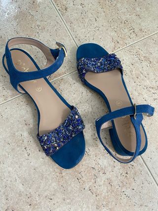 Sandalias Dehà azules, talla 39