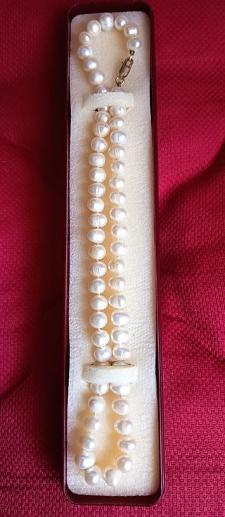 Collar perlas blanco