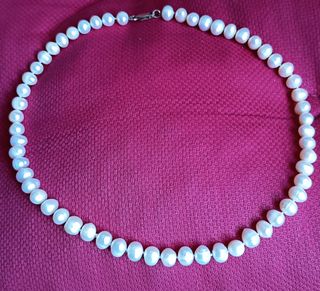 Collar perlas blanco