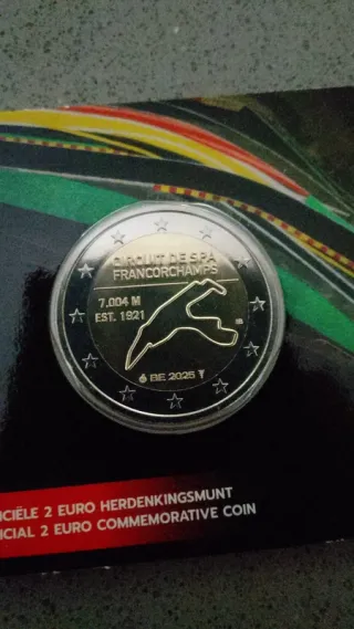 2 € commemorativo Belgio 2025 Spa Francorchamps