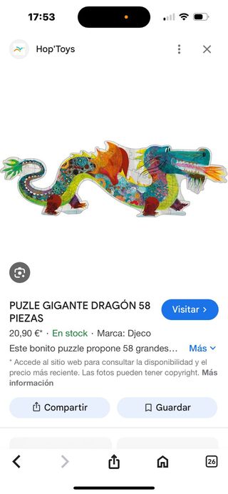 Puzzle Dragón Gigante encolado, listo para colgar