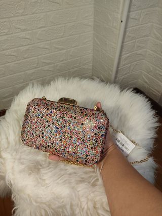 Bolso fiesta pedrería multicolor
