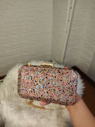 Bolso fiesta pedrería multicolor