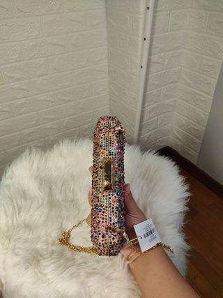 Bolso fiesta pedrería multicolor