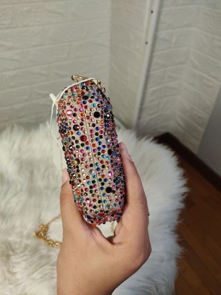 Bolso fiesta pedrería multicolor