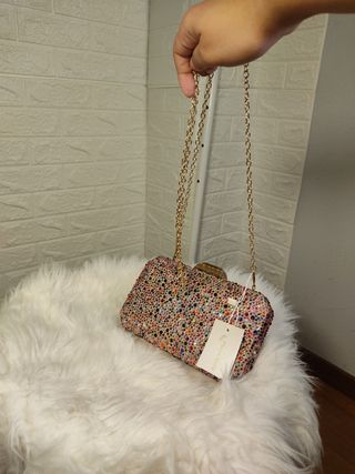 Bolso fiesta pedrería multicolor