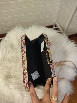 Bolso fiesta pedrería multicolor