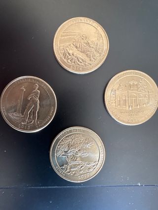Monedas: cuartos dólar de Estados Unidos (parques)