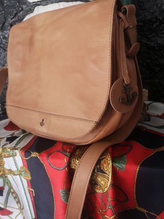 Bolso bandolera piel marrón