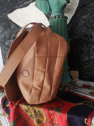 Bolso bandolera piel marrón