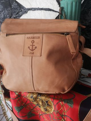 Bolso bandolera piel marrón