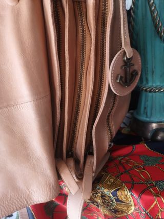Bolso bandolera piel marrón