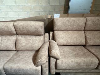 Sofá 3 plazas beige - tejido