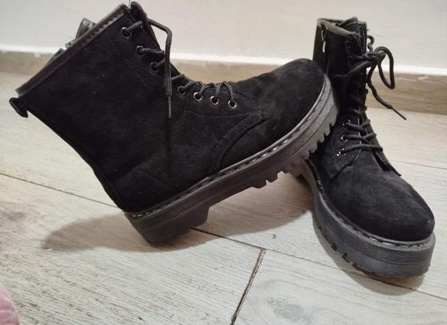 Botas negras terciopelo plataforma