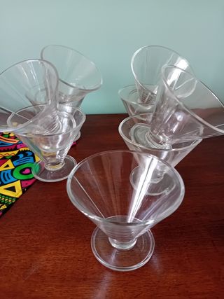6 Bicchieri Cocktail/Gelato Trasparenti