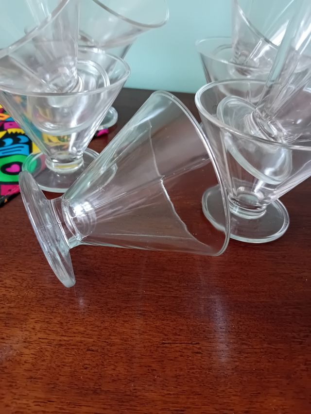 6 Bicchieri Cocktail/Gelato Trasparenti