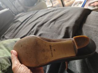 Zapato piel vintage verde oliva-beige