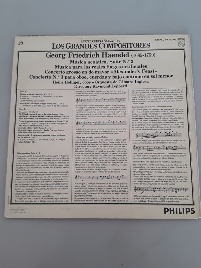 Vinilo LP Haendel Música Acuática