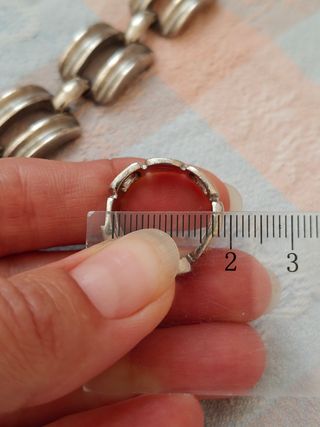 Pulsera y anillo, plata