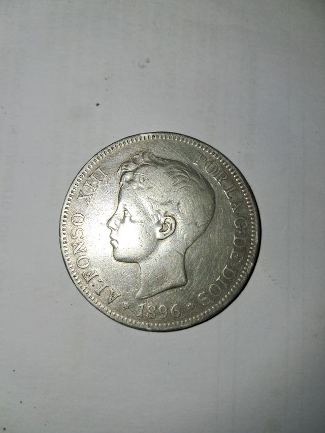 Moneda 5 Ptas Alfonso XIII 1896