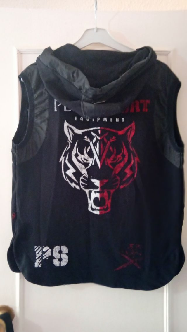 Chaleco Plein Sport negro c/ capucha