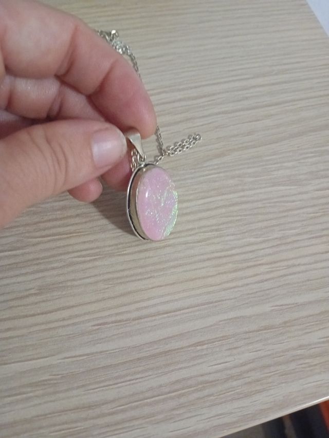 Collana ciondolo opale naturale multicolore 